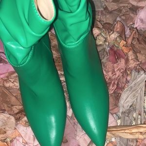 Kelly Green Booties from Fashion Nova